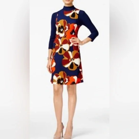 Retro Dress ECI New York Floral Vintage Dress Fall Dress M - Picture 10 of 10